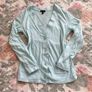 Elegant Light Blue Button-Up Cardigan